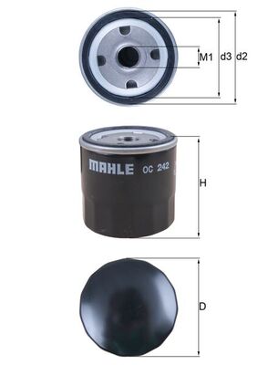 Filtru ulei OC 242 MAHLE