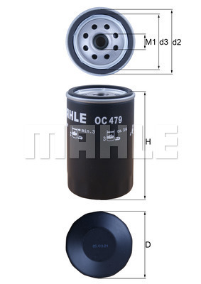 Filtru ulei OC 479 MAHLE