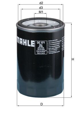 Filtru ulei OC 571 MAHLE