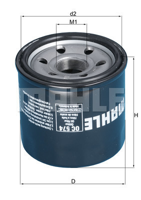 Filtru ulei OC 574 MAHLE