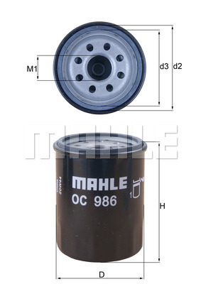 Filtru ulei OC 986 MAHLE