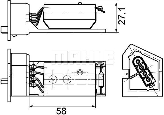 Rezistor, ventilator habitaclu ABR 11 000P MAHLE