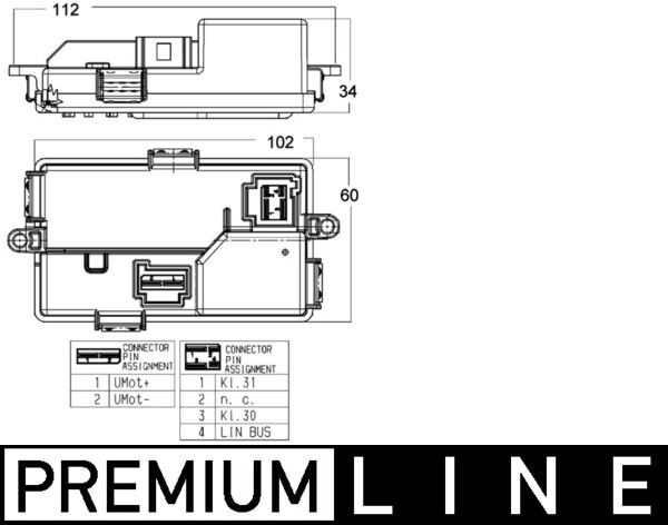 Reglaj, suflanta de interior ABR 68 000P MAHLE