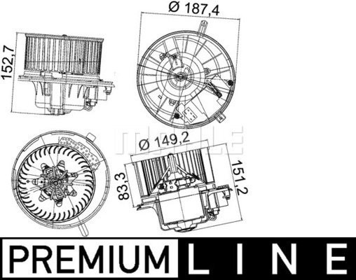 Ventilator, habitaclu AB 149 000P MAHLE