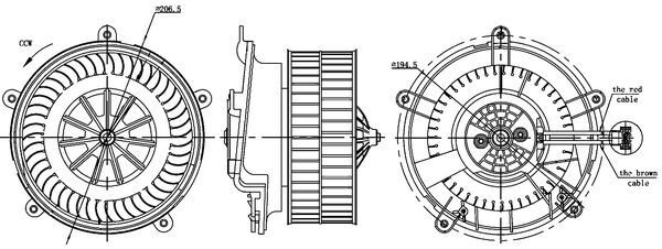 Ventilator, habitaclu AB 17 000S MAHLE