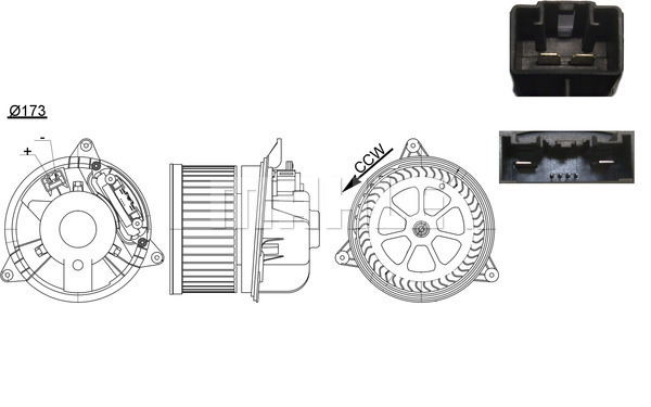 Ventilator, habitaclu AB 195 000S MAHLE