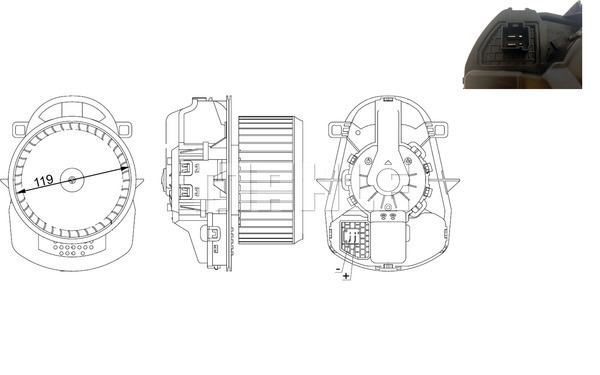 Ventilator, habitaclu AB 258 000S MAHLE