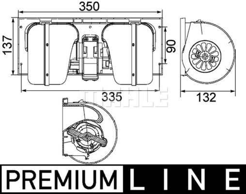 Ventilator, habitaclu AB 85 000P MAHLE