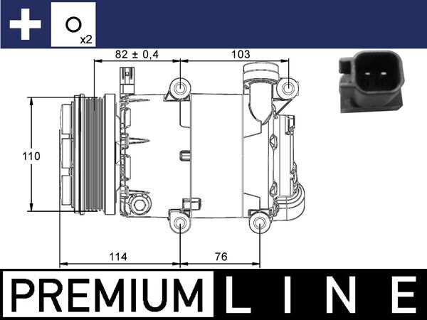 Compresor, climatizare ACP 864 000P MAHLE
