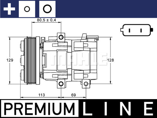 Compresor, climatizare ACP 88 000P MAHLE