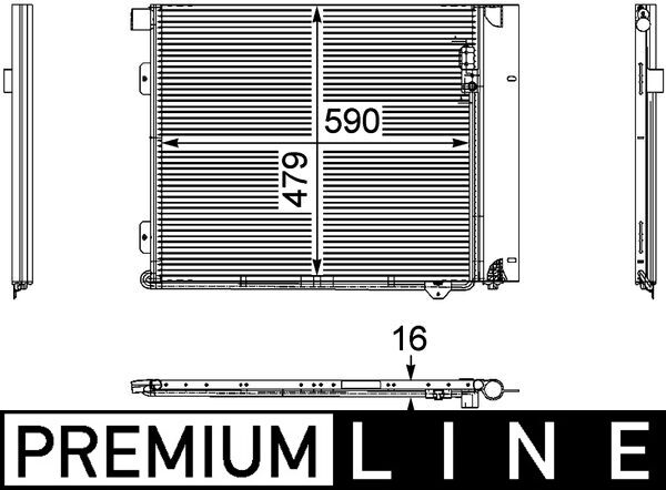 Condensator, climatizare AC 126 000P MAHLE