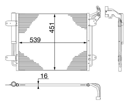 Condensator, climatizare AC 12 000S MAHLE