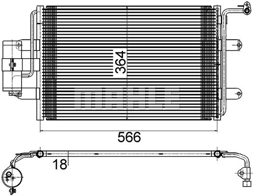 Condensator, climatizare AC 180 000S MAHLE