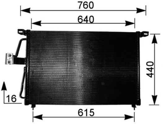 Condensator, climatizare AC 224 000S MAHLE