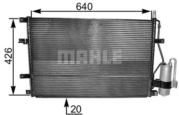 Condensator, climatizare AC 227 000S MAHLE