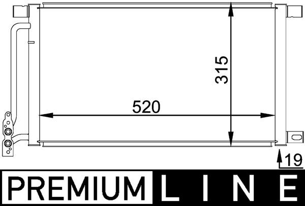 Condensator, climatizare AC 235 000P MAHLE