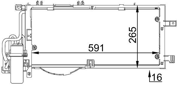 Condensator, climatizare AC 309 001S MAHLE