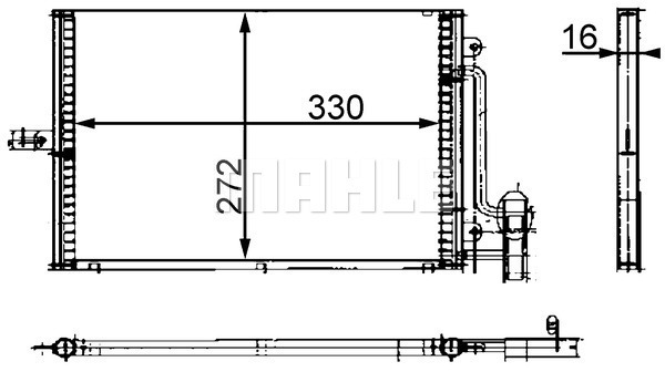 Condensator, climatizare AC 317 000S MAHLE