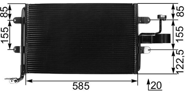 Condensator, climatizare AC 326 000S MAHLE