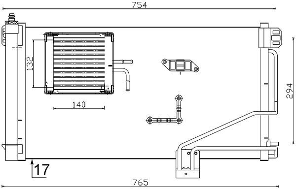 Condensator, climatizare AC 346 000S MAHLE