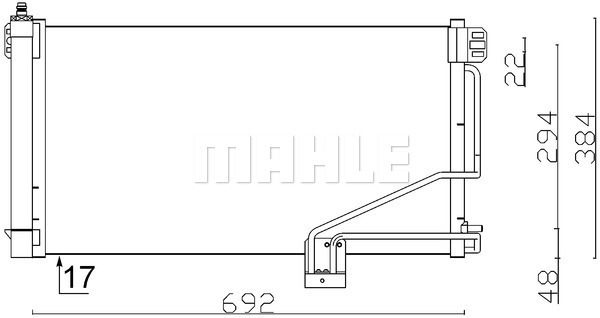 Condensator, climatizare AC 347 001S MAHLE