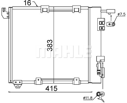 Condensator, climatizare AC 349 000S MAHLE