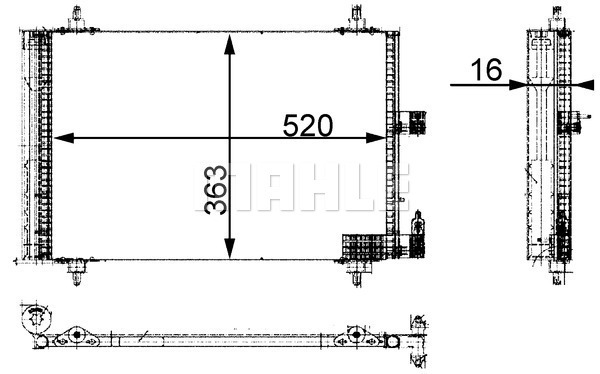 Condensator, climatizare AC 350 000S MAHLE