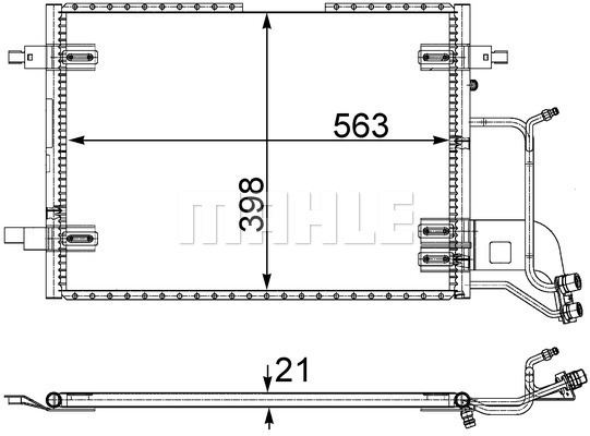 Condensator, climatizare AC 352 000S MAHLE