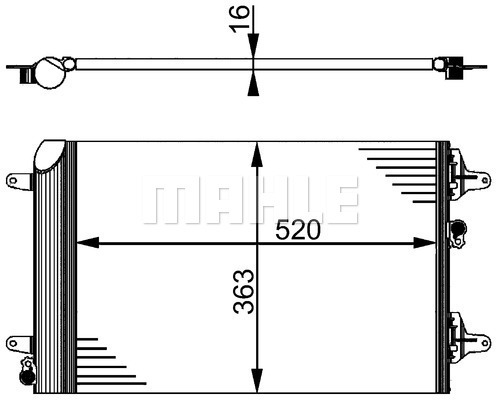 Condensator, climatizare AC 358 000S MAHLE