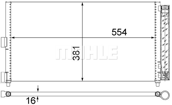 Condensator, climatizare AC 372 000S MAHLE