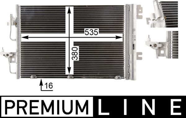 Condensator, climatizare AC 377 000P MAHLE
