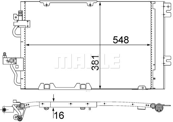 Condensator, climatizare AC 378 000S MAHLE