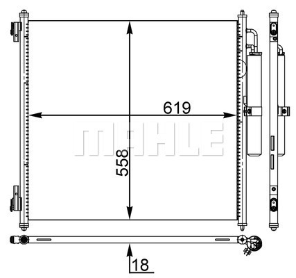 Condensator, climatizare AC 37 000S MAHLE