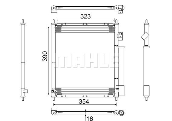 Condensator, climatizare AC 387 000S MAHLE