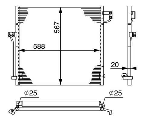 Condensator, climatizare AC 41 000S MAHLE