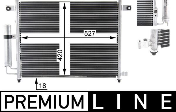 Condensator, climatizare AC 423 000P MAHLE