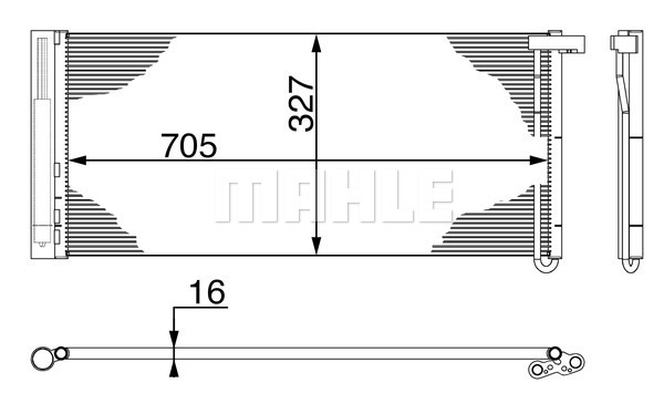 Condensator, climatizare AC 425 000S MAHLE