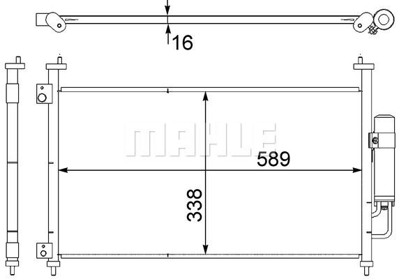 Condensator, climatizare AC 464 000S MAHLE