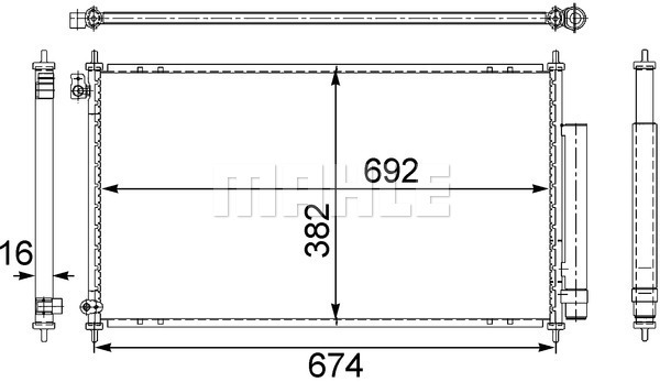 Condensator, climatizare AC 467 001S MAHLE