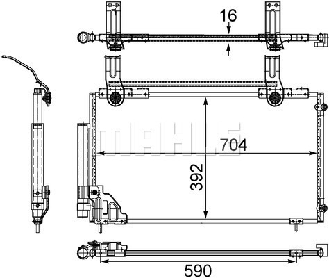 Condensator, climatizare AC 471 000S MAHLE