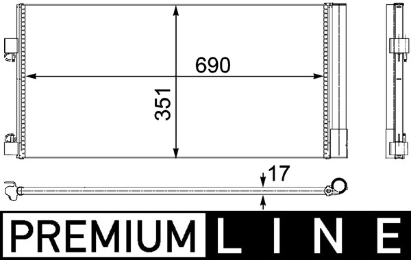 Condensator, climatizare AC 486 000P MAHLE