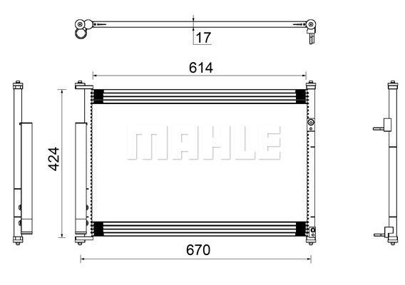 Condensator, climatizare AC 490 000S MAHLE