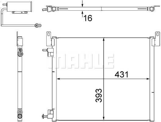 Condensator, climatizare AC 499 000S MAHLE