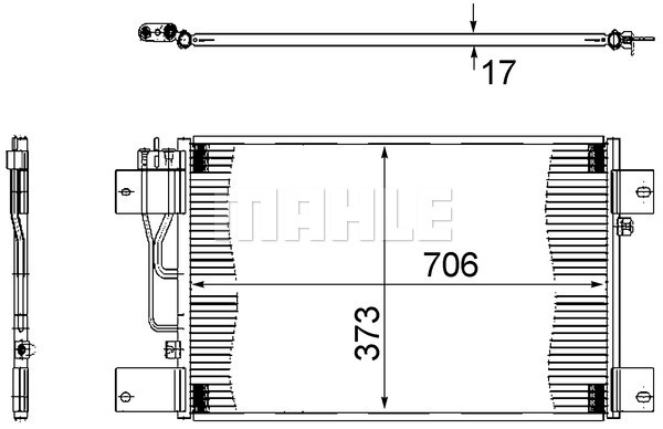 Condensator, climatizare AC 533 000S MAHLE