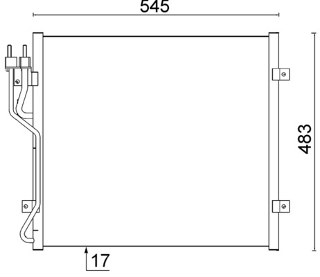 Condensator, climatizare AC 545 000S MAHLE