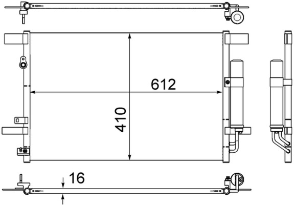 Condensator, climatizare AC 557 000S MAHLE