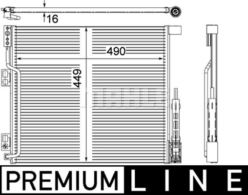 Condensator, climatizare AC 570 000P MAHLE