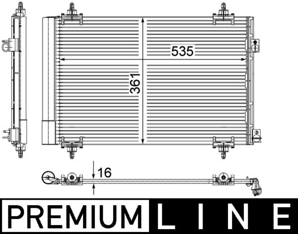 Condensator, climatizare AC 587 000P MAHLE