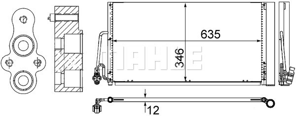 Condensator, climatizare AC 590 000S MAHLE