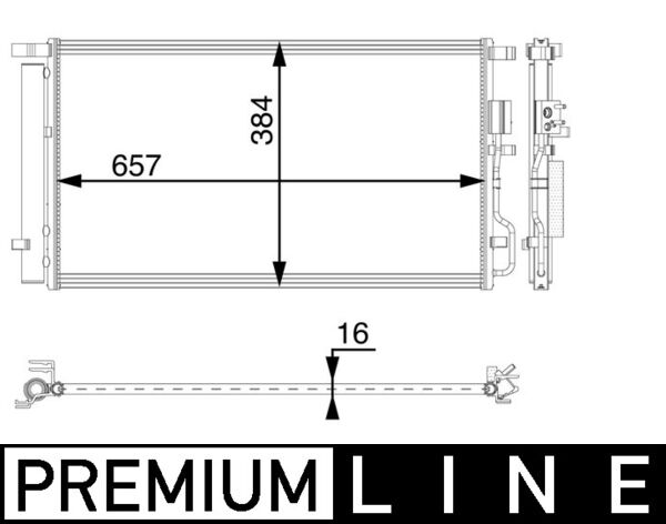 Condensator, climatizare AC 63 000P MAHLE